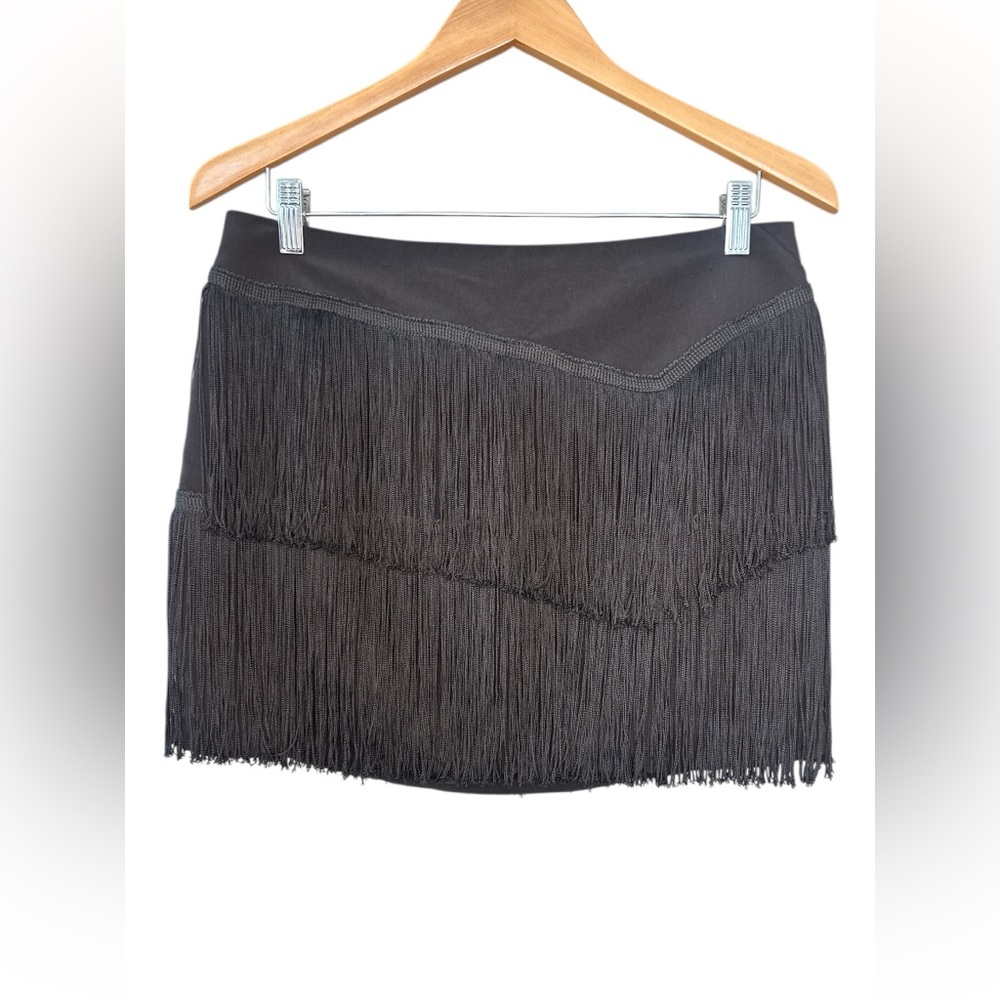 Vintage Nanette Lepore black fringe mini skirt - Picture 6 of 10